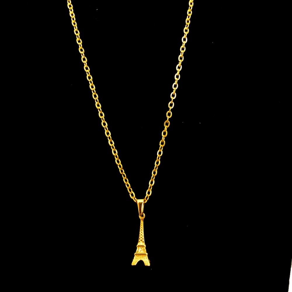 Eiffel Tower Stainless Steel Pendant with Chain
